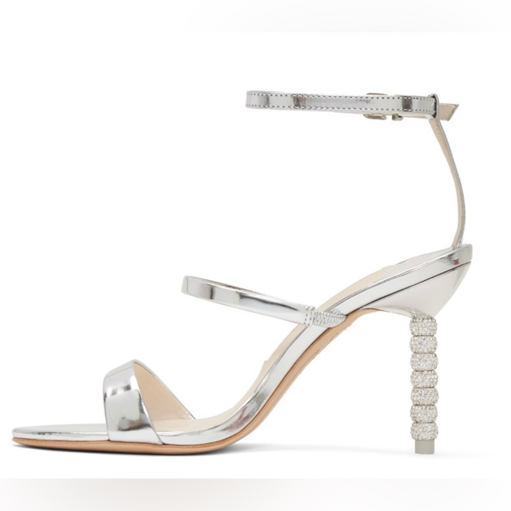 Sophia Webster Rosalind 85mm sandals in mirrored silver!